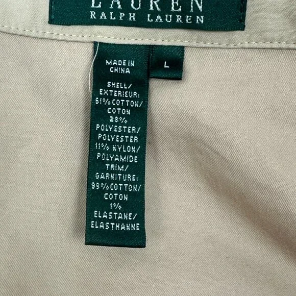 Ralph Lauren Beige Cotton Twill Cord Collar Chore Barn Utility Jacket - L - Picture 15 of 16